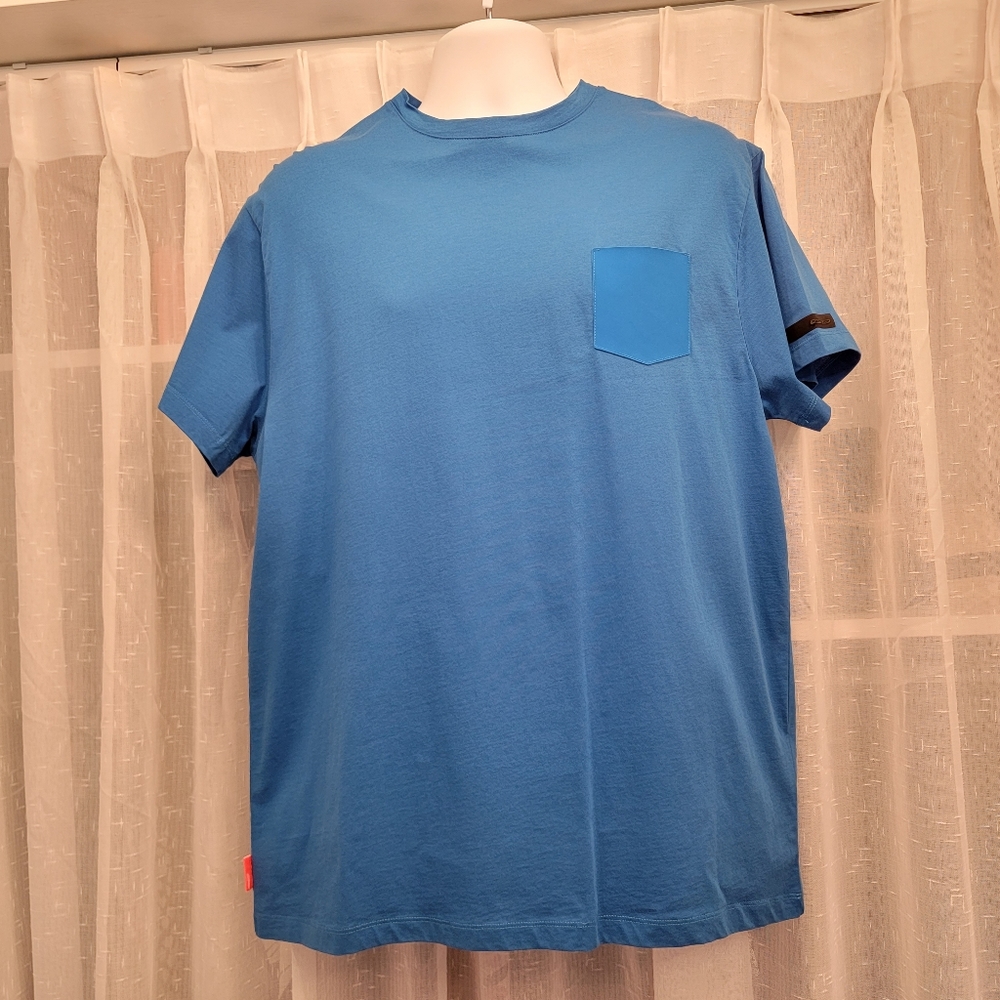 Roberto Ricci Design Tee Shirt with Pocket Blue Size Large NWOT